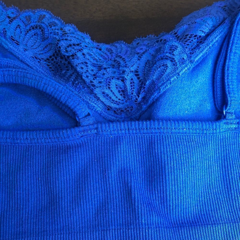 Auden royal blue lace top adjustable strap bralette, size medium - Picture 5 of 8